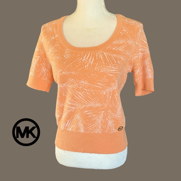 Michael Kors- Tropical Vibes Top in Melon, NEW - Picture 1 of 6